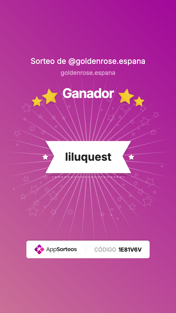 Ganador del sorteo Golden Rose en Instagram — 24 de agosto de 2026