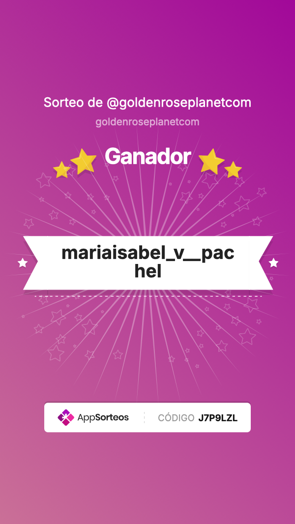 Ganadora del sorteo Golden Rose en Instagram — 10 de agosto de 2026