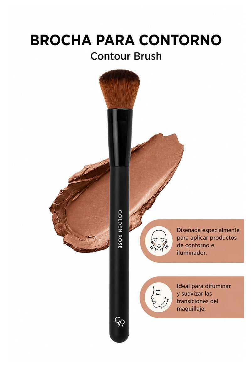 brocha contorno Golden Rose maquillaje rostro difuminado