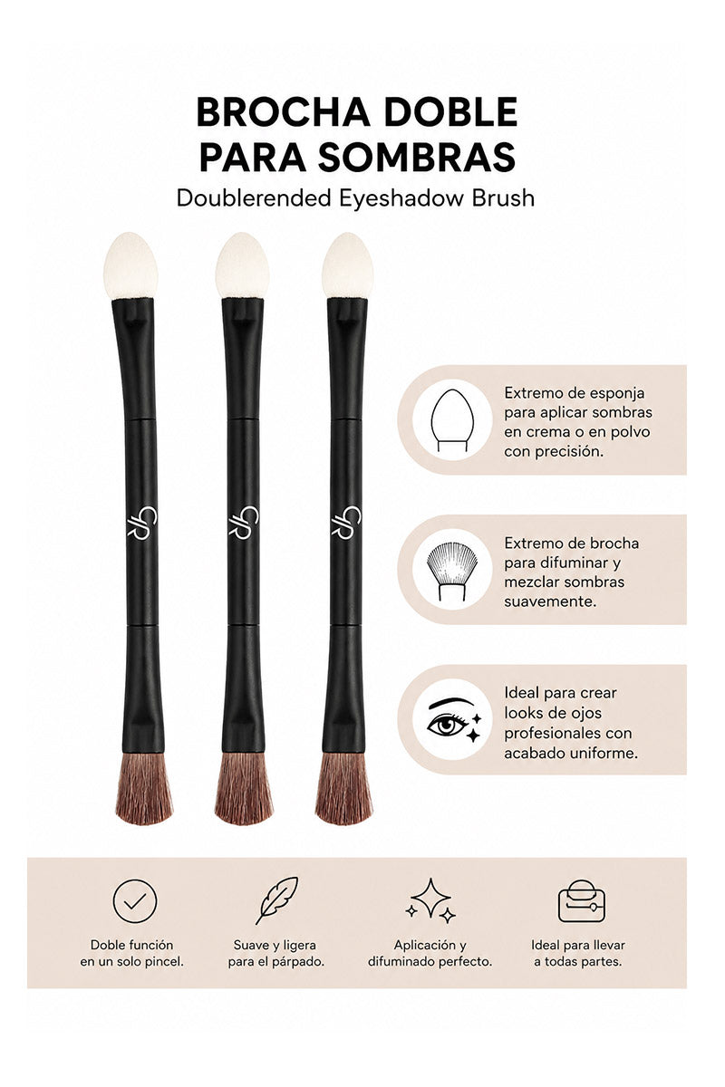 brocha doble sombras Golden Rose maquillaje ojos profesional