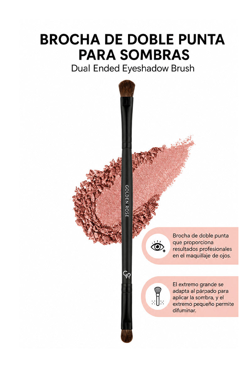 brocha doble sombras Golden Rose maquillaje ojos difuminado