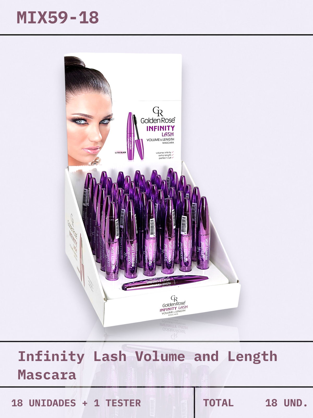 MIX 59-18 / Infinity Lash Volume and Length Mascara  - 18 UND.