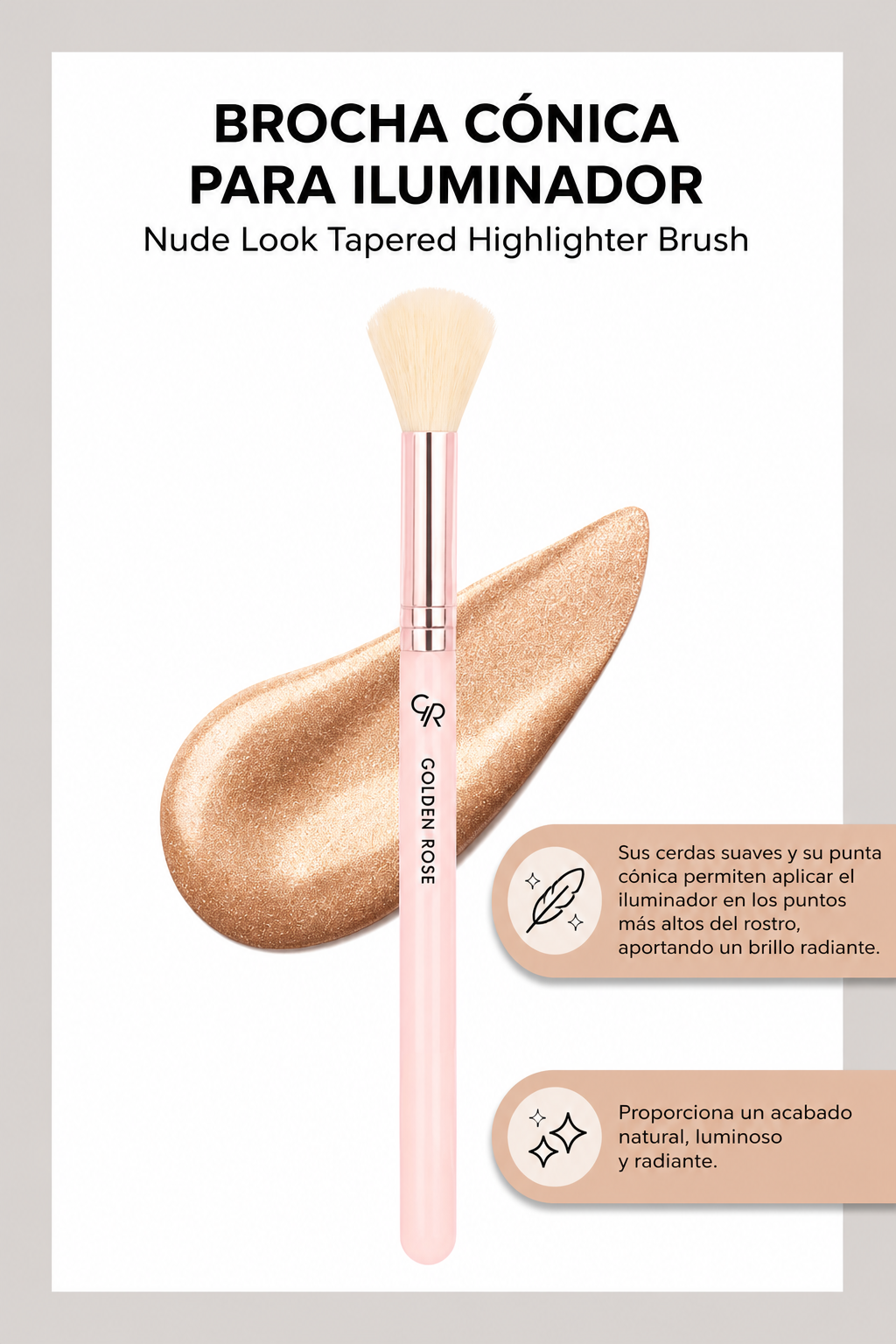 Nude-Look-Tapered-Highlighter-Brocha-Conica-para-Iluminador-Golden-Rose-Nude-Brush-golden-rose-es-espania-info