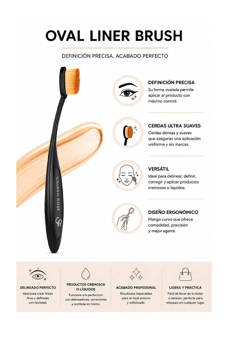 brocha ovalada Golden Rose precision maquillaje profesional