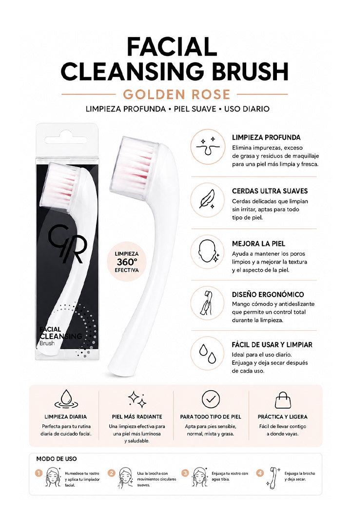 cepillo facial Golden Rose limpieza profunda rostro