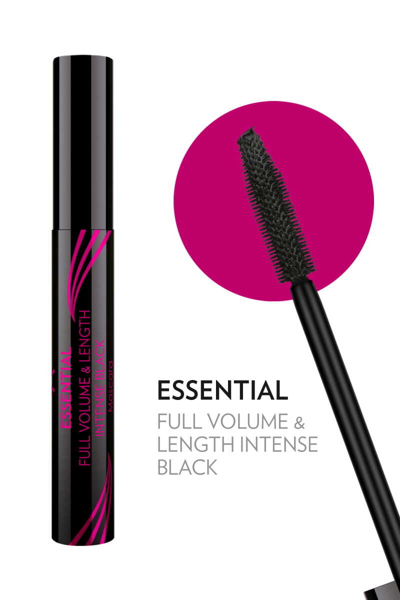 Essential Full Volume and Lenght Mascara - Máscara de pestañas volumen y longitud negro intenso.