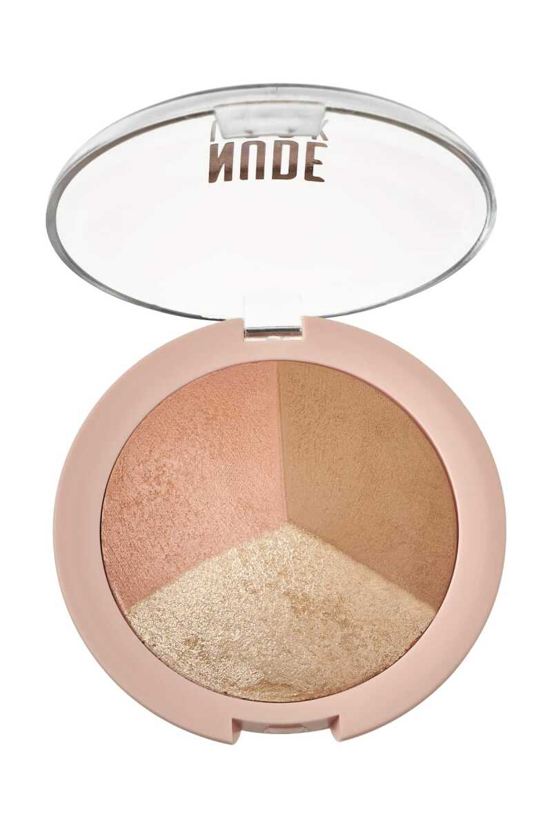 Nude Look Baked Trio Face Powder – Polvo Facial Iluminador y Bronceador