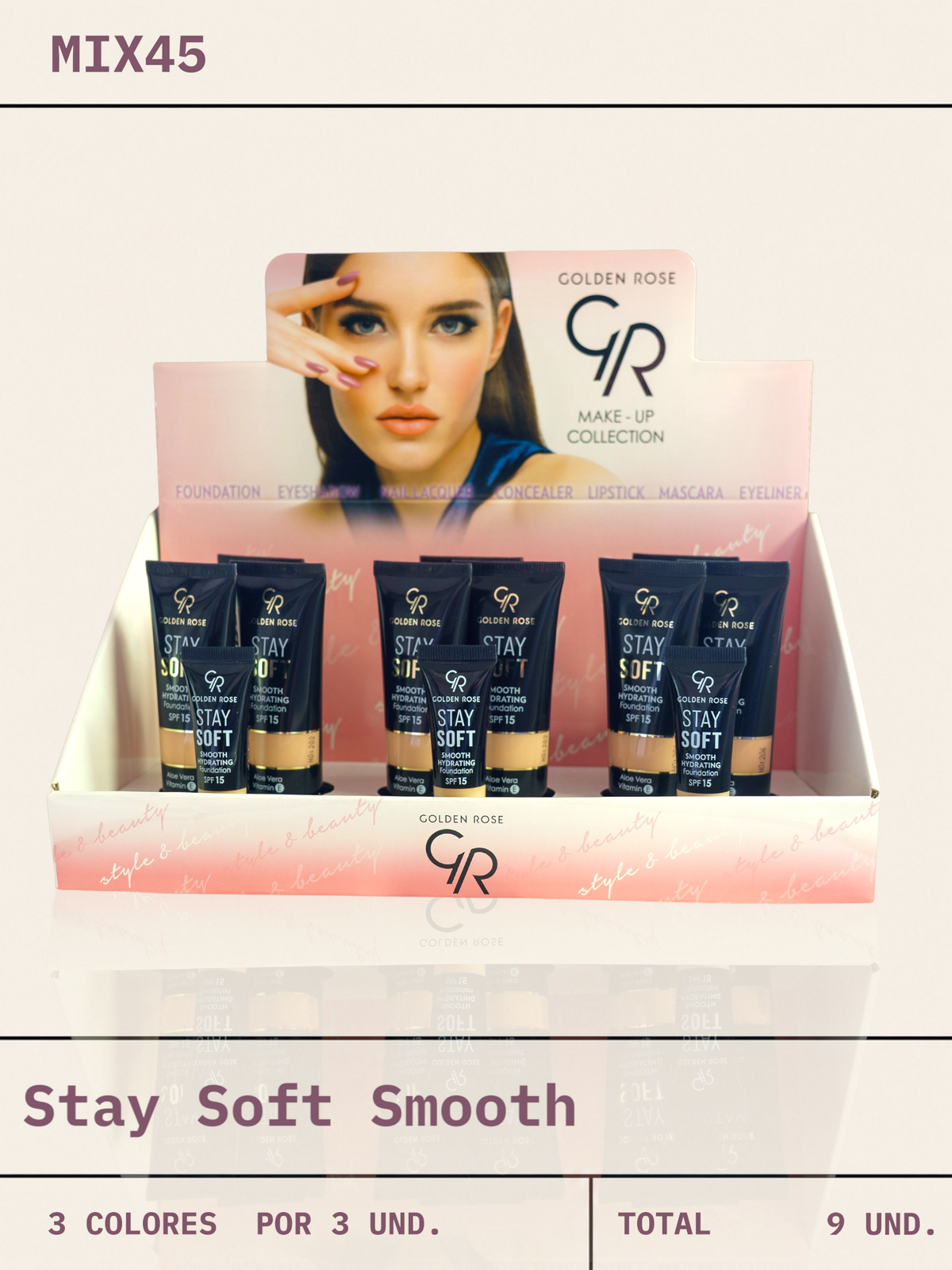 MIX 45 Stay Soft – Base de maquillaje SPF 15