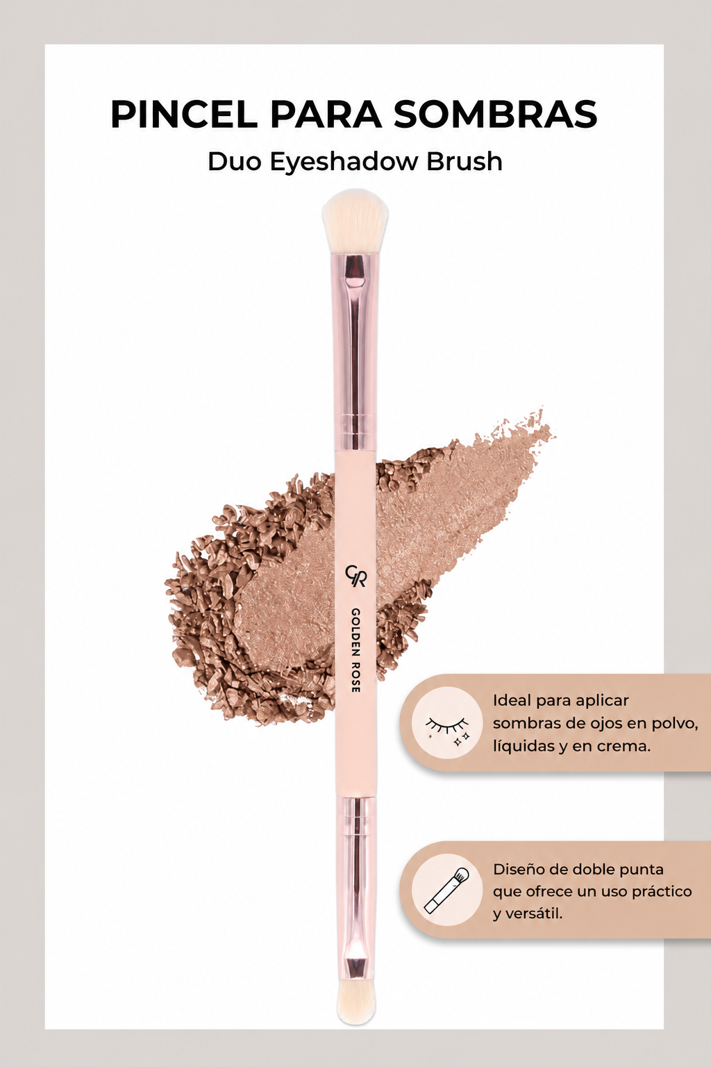 Brocha Doble para Sombras - Nude – Difuminado y Precisión - Duo Eyeshadow Brush-info
